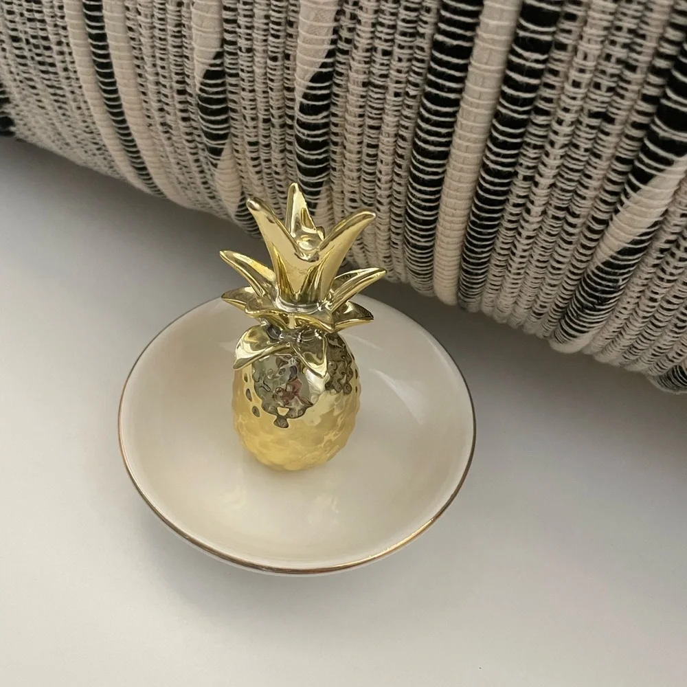Gold Pineapple Jewelry or Trinket Dish